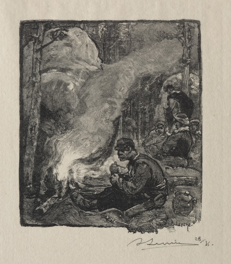 Ужин лесорубов by Огюст Луи Лепер, 1887 — digital art print download