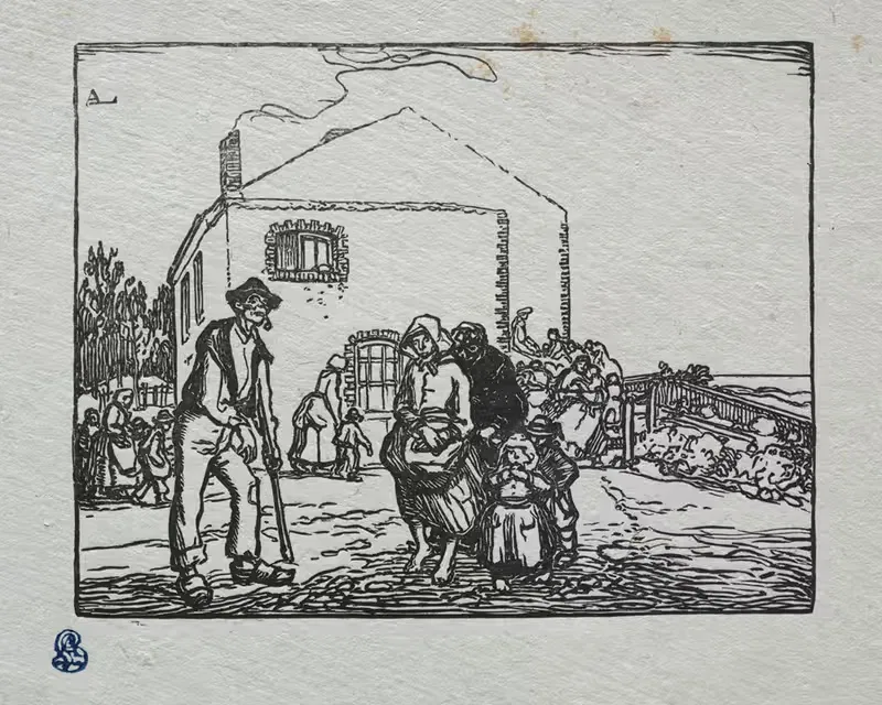 The Beggars at the Last House — Auguste Louis Lepère