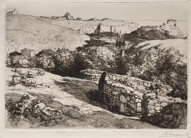 Вид порта Мёль by Огюст Луи Лепер, 1907 — digital art print download
