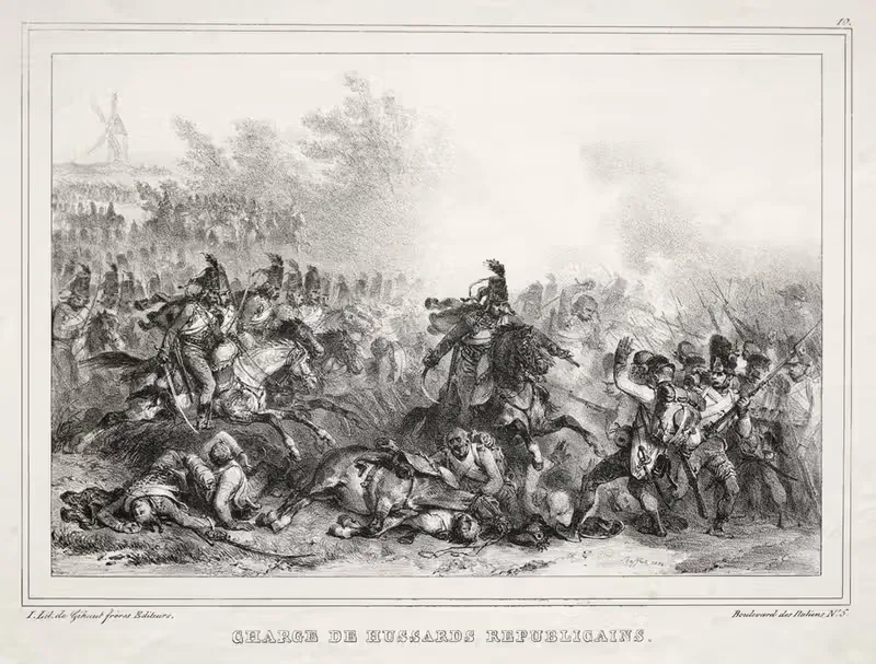 Заряд республиканских гусаров by Денис Огюст Мари Раффе, 1832 — digital art print download