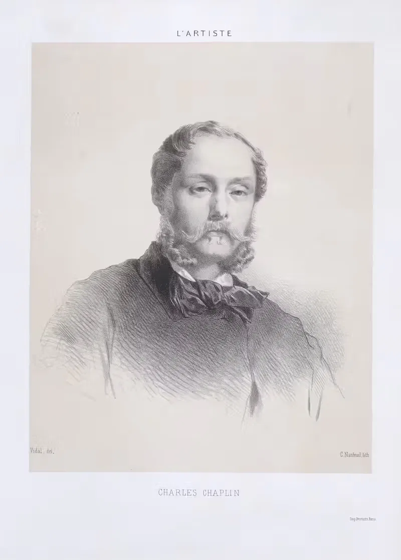 Чарли Чаплин, из 'Артист' by Селестен Нантёй, 1859 — digital art print download