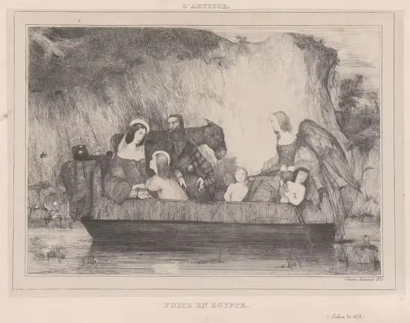 Побег из Египта, из 'Л'Артист' by Селестен Нантёй, 1833 — digital art print download
