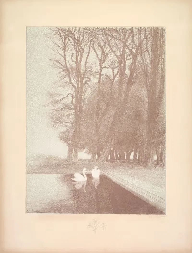 Пейзаж, Плита 6, Ремарка, Лилии by Шарль Мари Дюлак, 1892–1893 — digital art print download