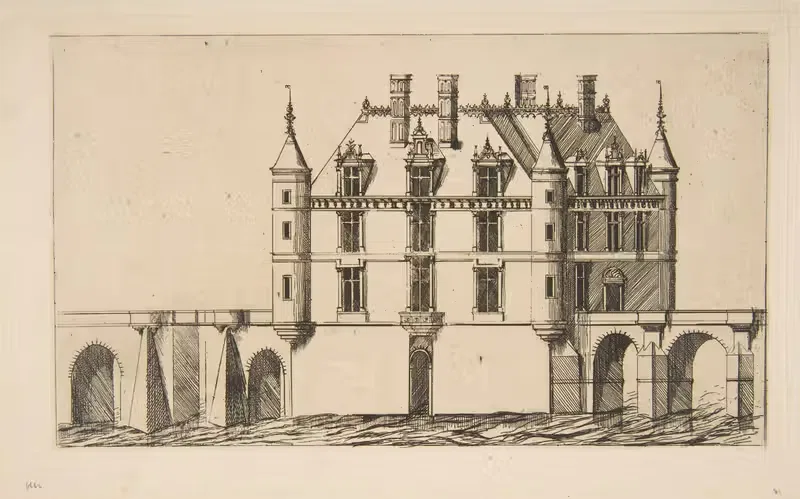 Château de Chenonceau, No 1, after Ducerceau — Charles Meryon