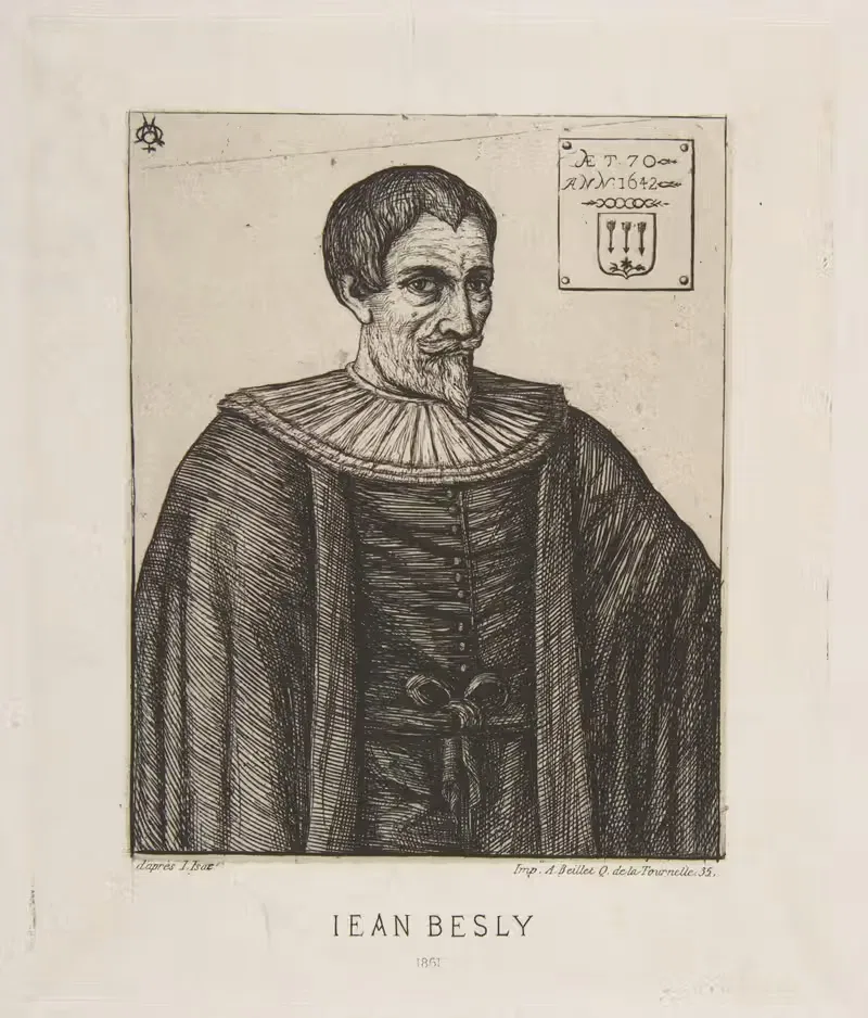 The historian John Besly, after Jaspar Isaac — Charles Meryon
