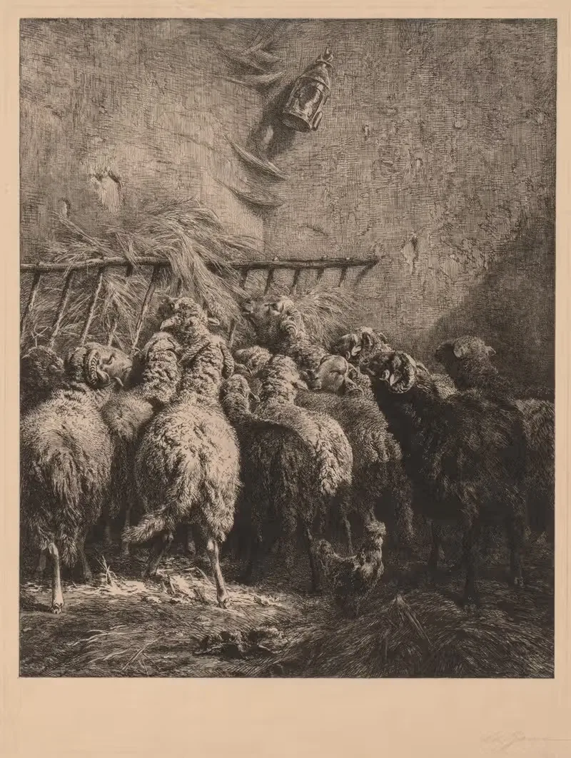 Овечья ограда в Беарне. by Шарль Эмиль Жак, c. 1889 — digital art print download