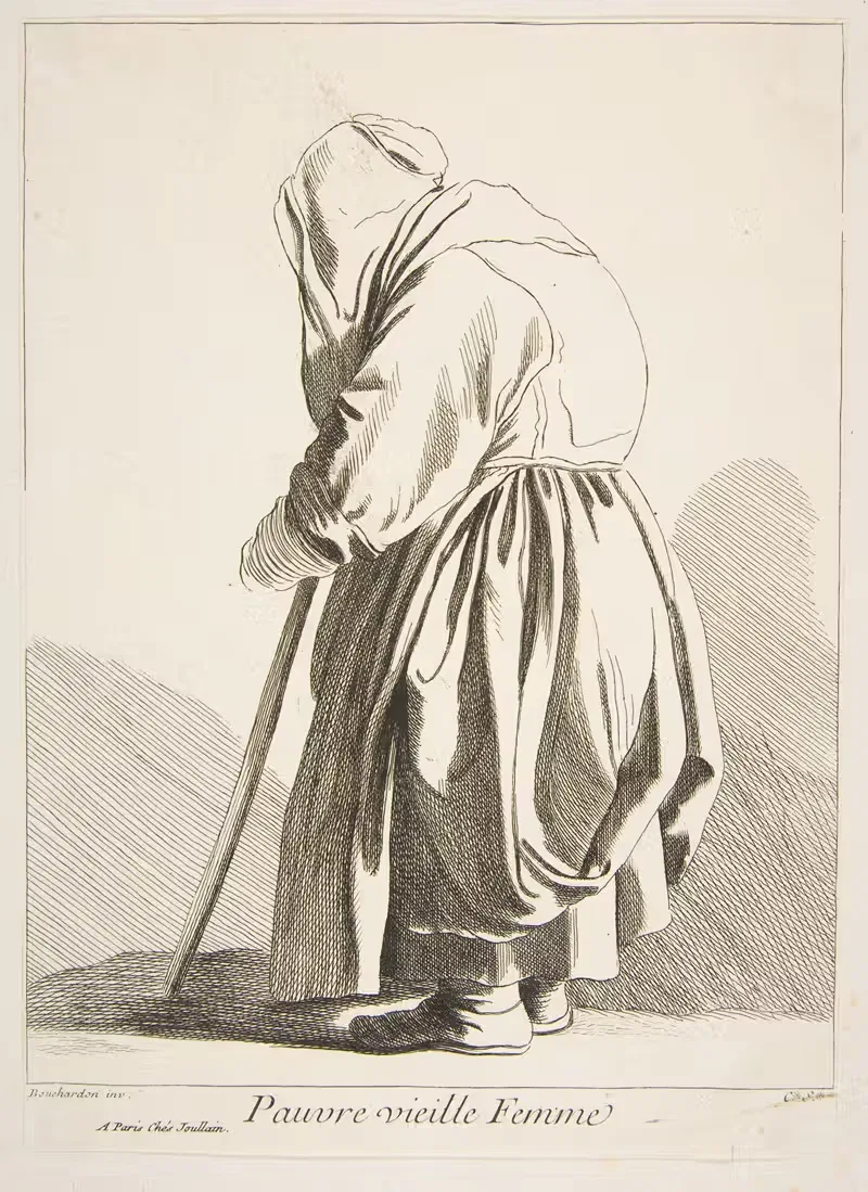 Бедная старая женщина by Эдме Бушардон, 1737-1746 — digital art print download