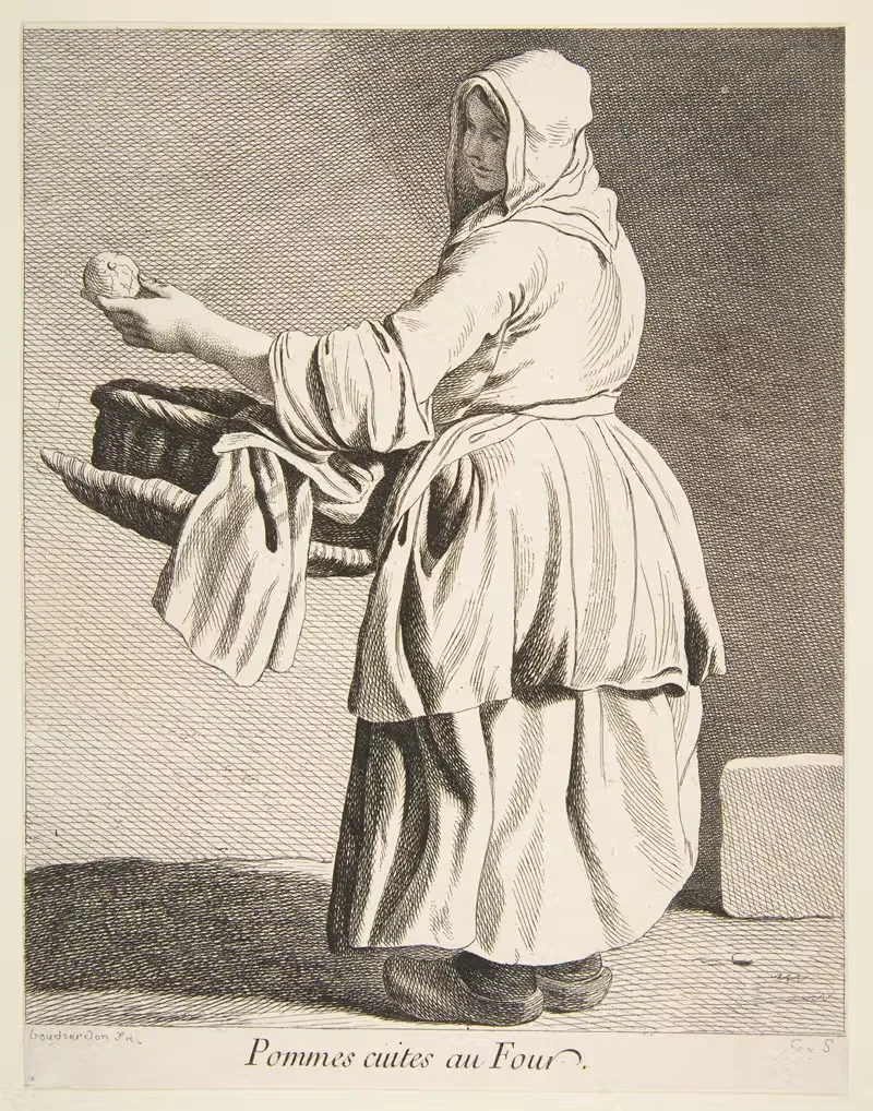 Cooked Apple Seller by Edmé Bouchardon, 1737-1746 — digital art print download