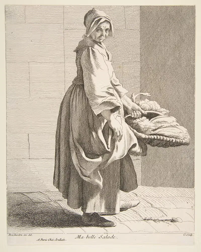 Продавец салата by Эдме Бушардон, 1737-1746 — digital art print download