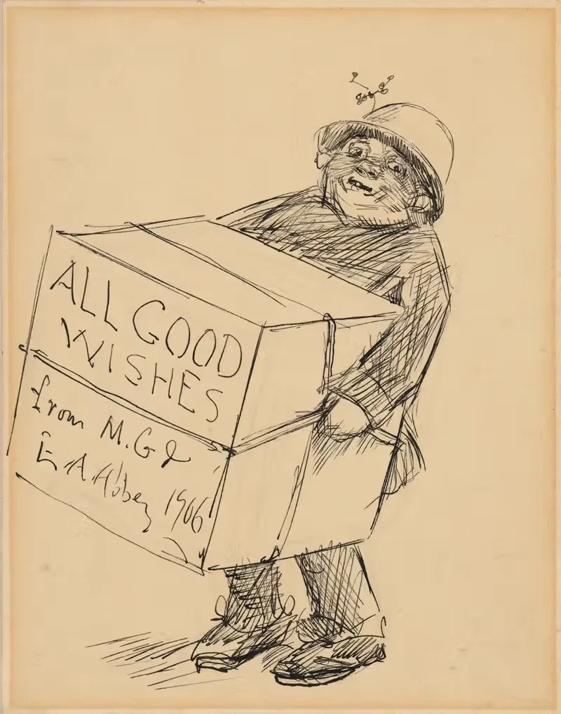 Мужчина, доставляющий праздничную коробку by Эдвин Остин Эбби, 1906 — digital art print download