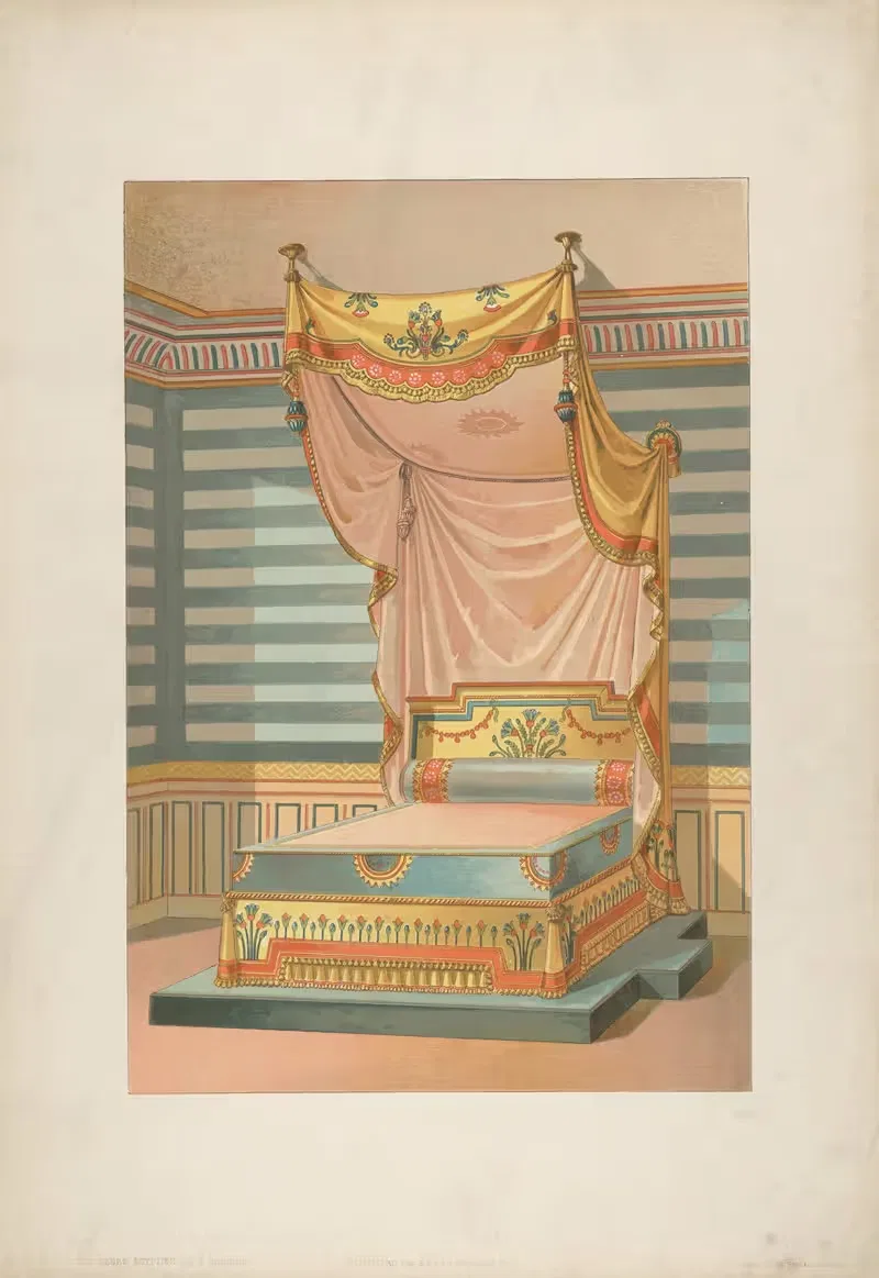 Кровать в египетском стиле by Эрнест Фуссье, 1875-1885 — digital art print download