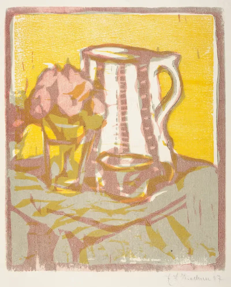 Натюрморт с кувшином и цветами by Эрнст Людвиг Кирхнер, 1907 — digital art print download