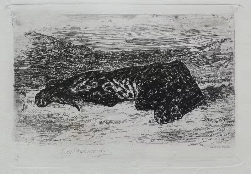 Сидящий тигр в пустыне by Эжен Делакруа, 1846 — digital art print download