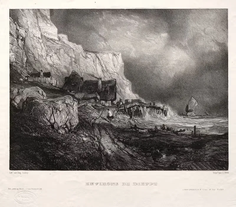 Environs de Dieppe by Eugène Isabey, 1833 — digital art print download