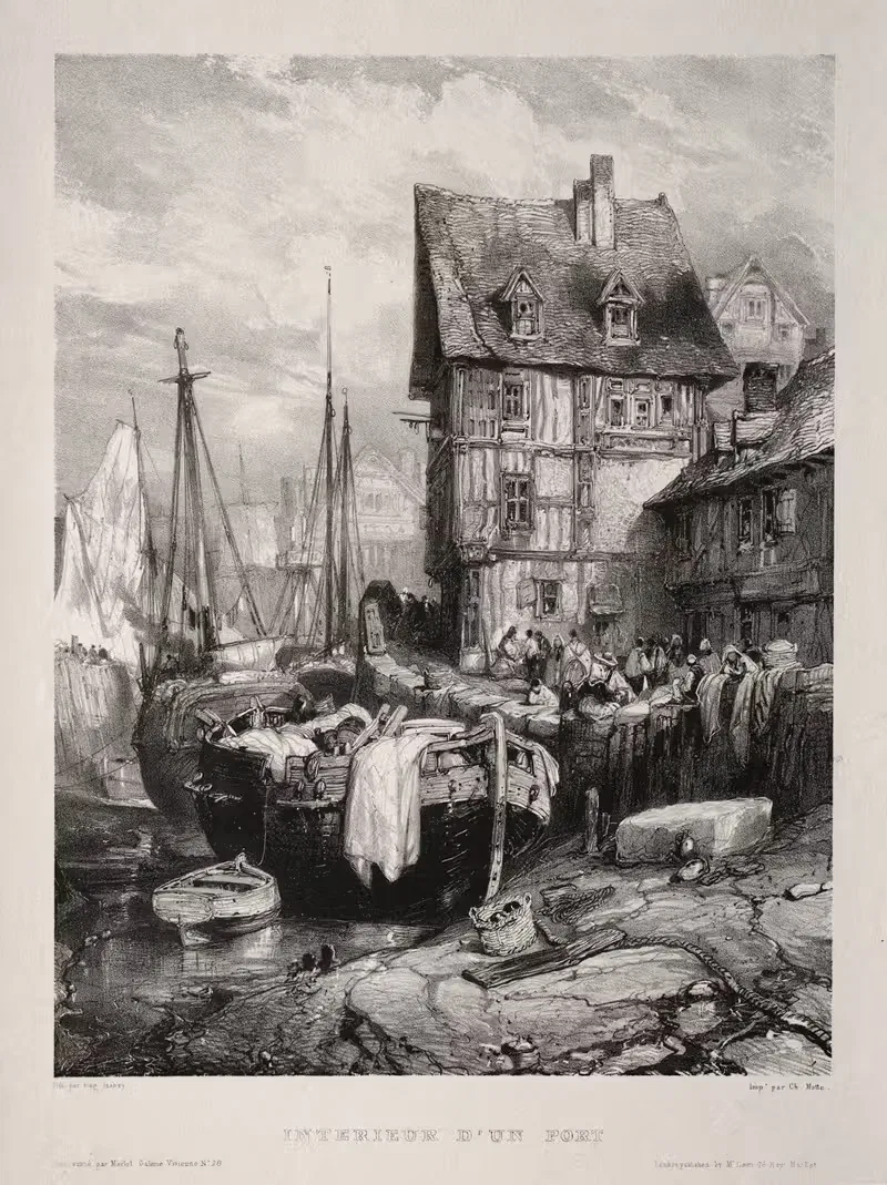 Intérieur d'un port by Eugène Isabey, 1833 — digital art print download
