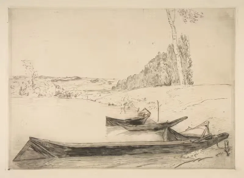 Бахоты на берегу Сены by Феликс Браккемонд, 1858 — digital art print download