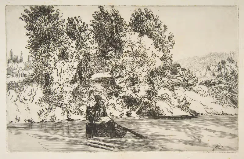 Рыбак с сетью by Феликс Браккемонд, 1868 — digital art print download