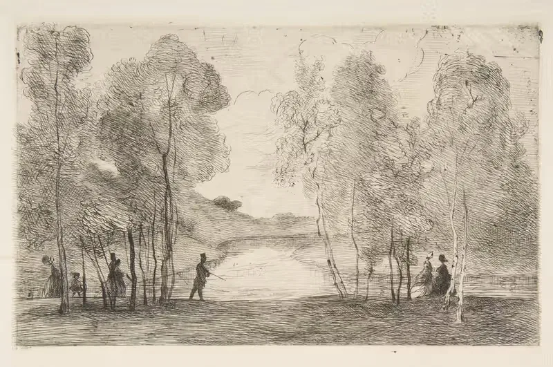 La lac du Bois de Boulogne — Félix Bracquemond