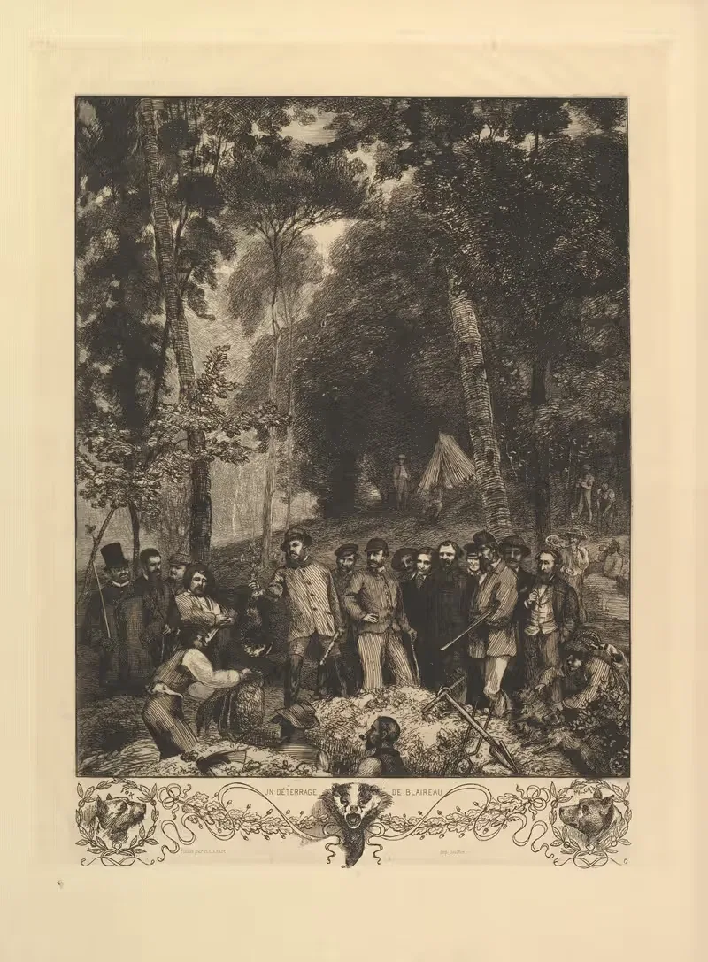 Раскопки барсука by Феликс Браккемонд, 1863 — digital art print download