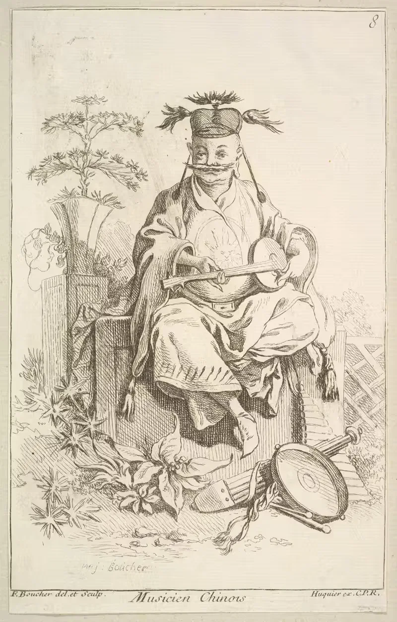 Китайский музыкант by Франсуа Буше, 1738–1745 — digital art print download