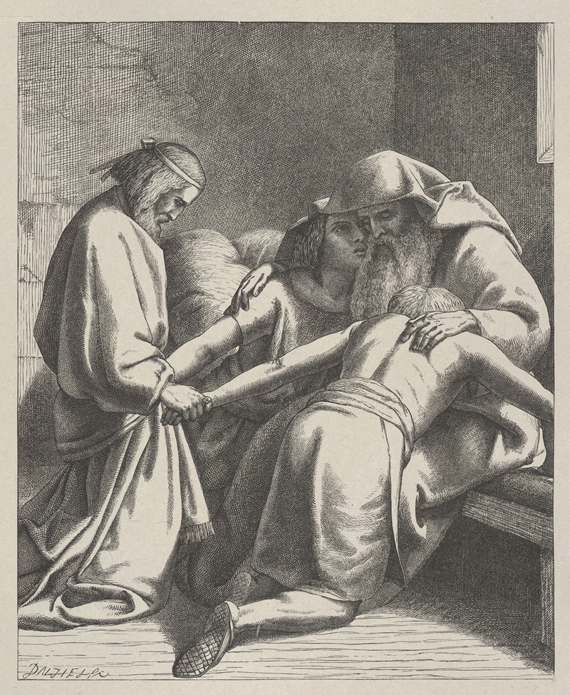 Jacob Blessing Ephraim and Manasseh by Фредерик Ричард Пикерсгилл, 1881 — digital art print download