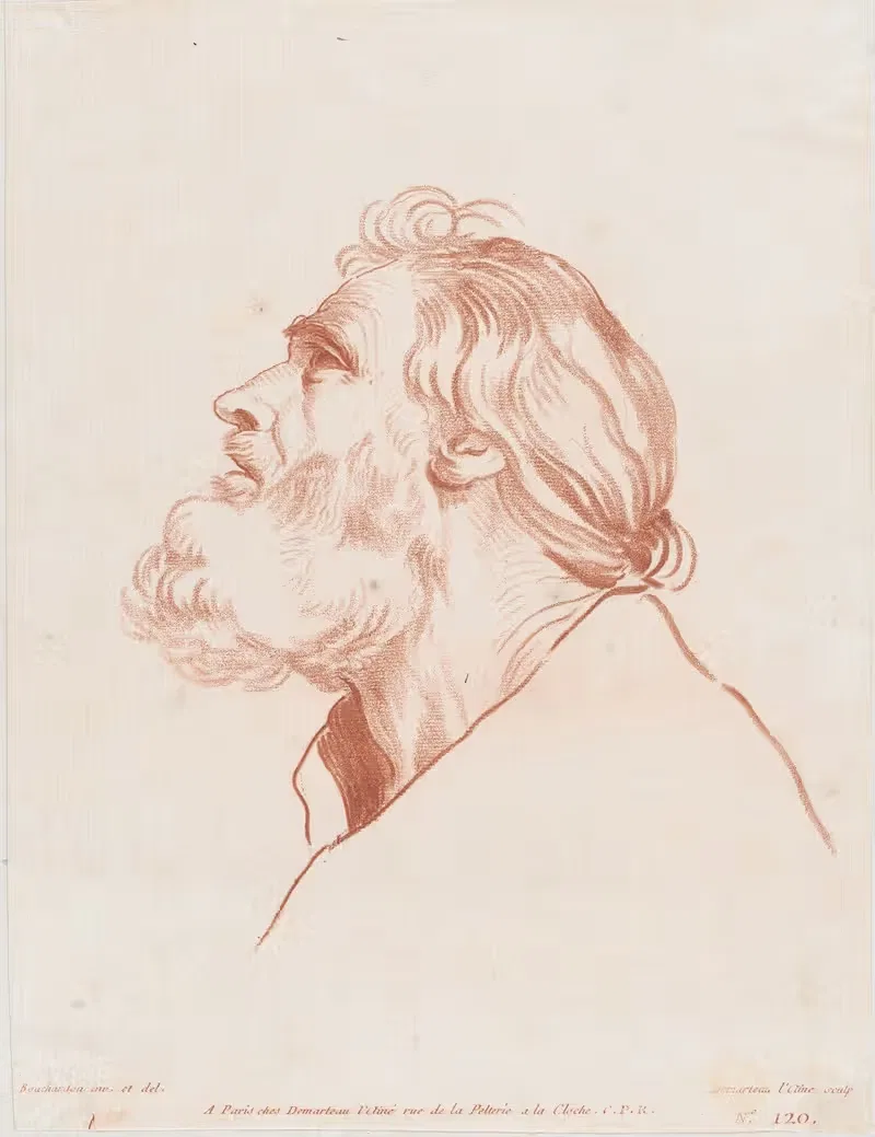 Bust Portrait of a Man with a Beard — Gilles Demarteau the Elder