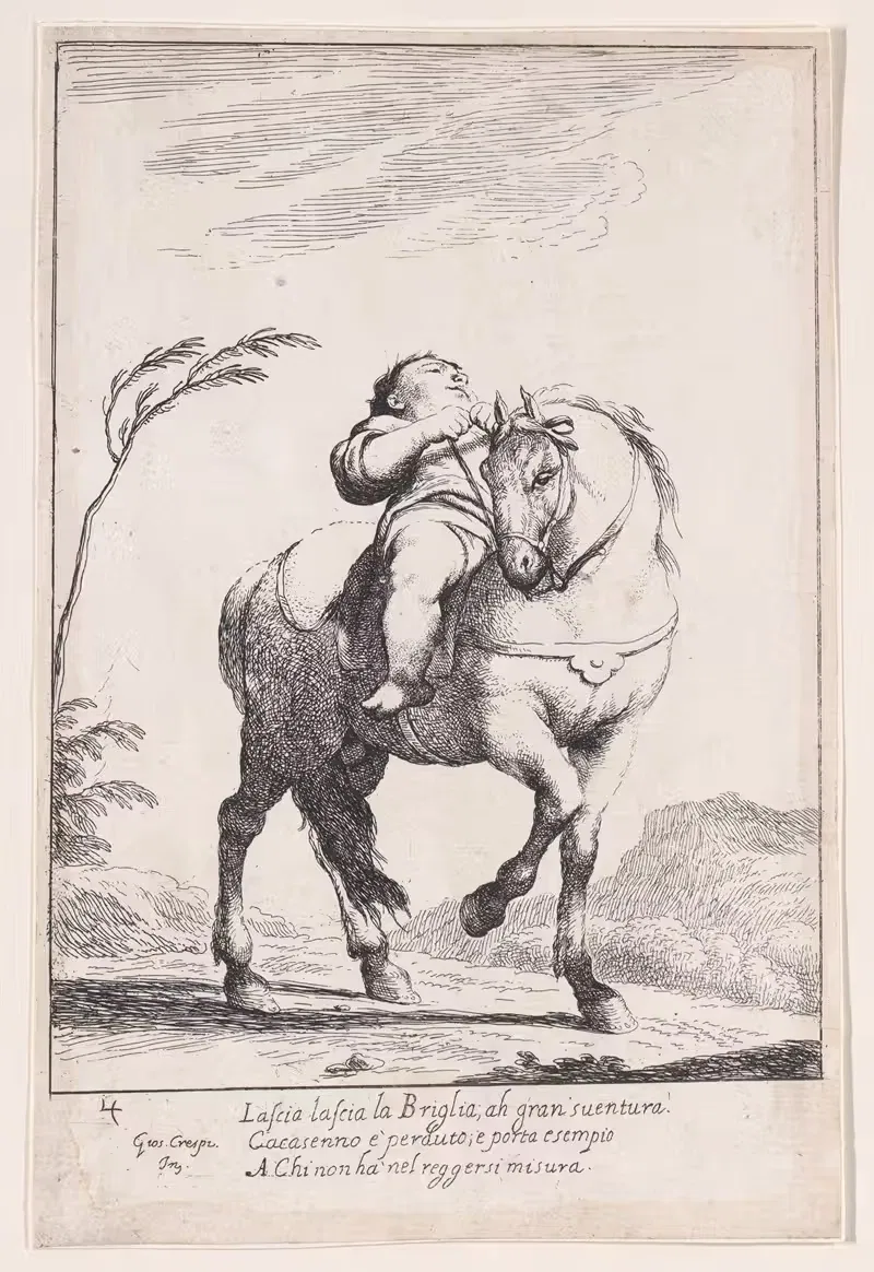 Plate 18; Cacasenno on horseback — Giuseppe Maria Crespi
