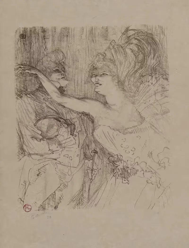 Guy and Mealy, in 'Paris qui Marche' — Henri de Toulouse-Lautrec