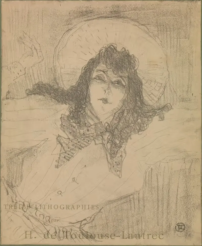 Мэй Белфорт, титульная страница для 'Тринадцати литографий' by Анри де Тулуз-Лотрек, 1898 — digital art print download