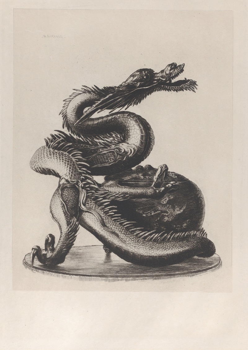 Large Bronze Dragon Incense Burner by Анри-Шарль Герар, 1882–1883 — digital art print download