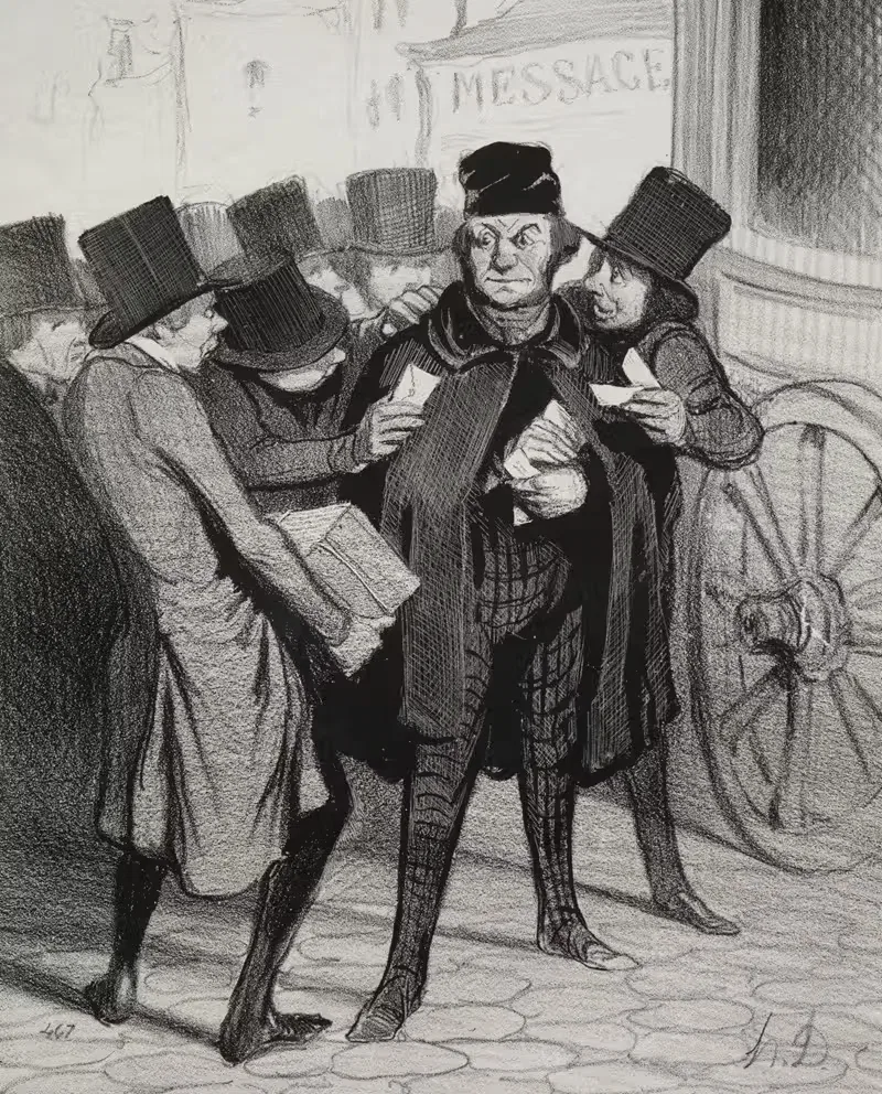 Удовольствие в поездке в Париж by Оноре Дома, 1843 — digital art print download