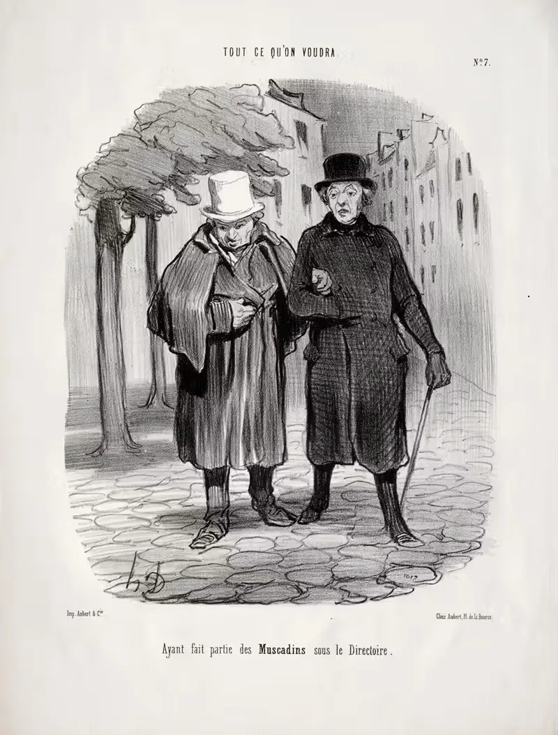 Бывшие дэнди при Директории by Оноре Дома, 1847 — digital art print download