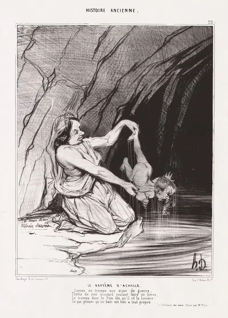 The Baptism of Achilles — Honoré Daumier