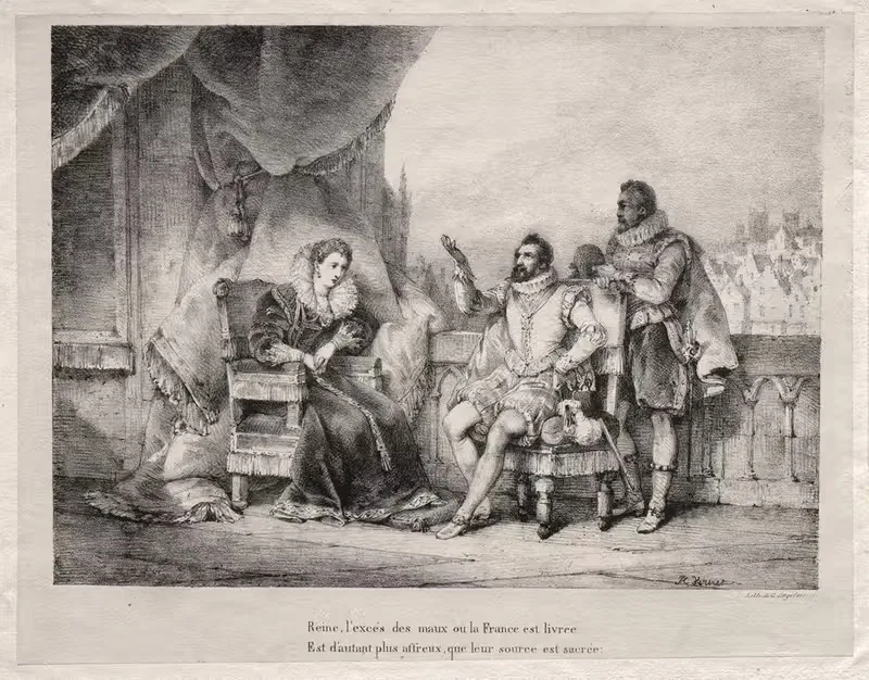 Генрих IV с королевой Елизаветой by Гораций Верне, 1822 — digital art print download