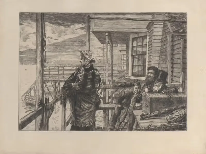 The Three Crows Inn, Gravesend by James Tissot, 1877 — digital art print download