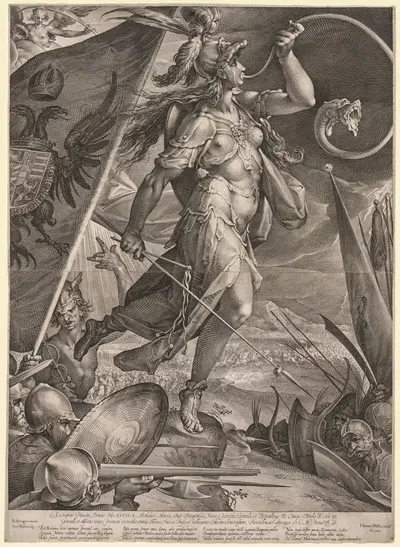 Беллона ведёт армии императора против турок by Ян Мюллер, 1600 — digital art print download