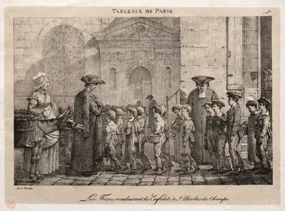 The Brothers Conducting the Children to St. Nicholas of the Fields by Jean Henri Marlet — digital art print download