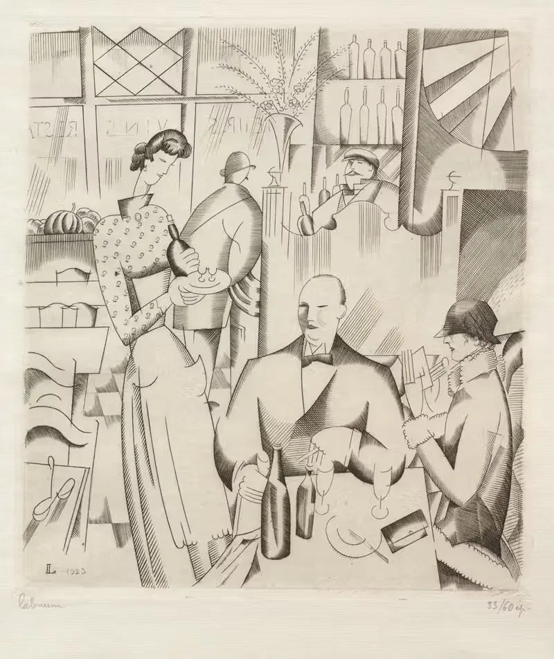 Ужин в бистро by Жан-Эмиль Лабурёр, 1923 — digital art print download