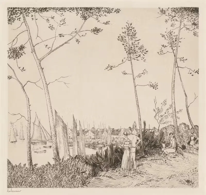 La Promenade sur le Port — Jean-Émile Laboureur