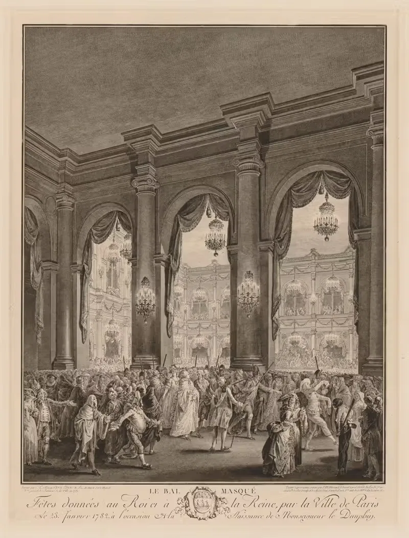 The Masked Ball by Jean-Michel Moreau le Jeune, 1782 — digital art print download