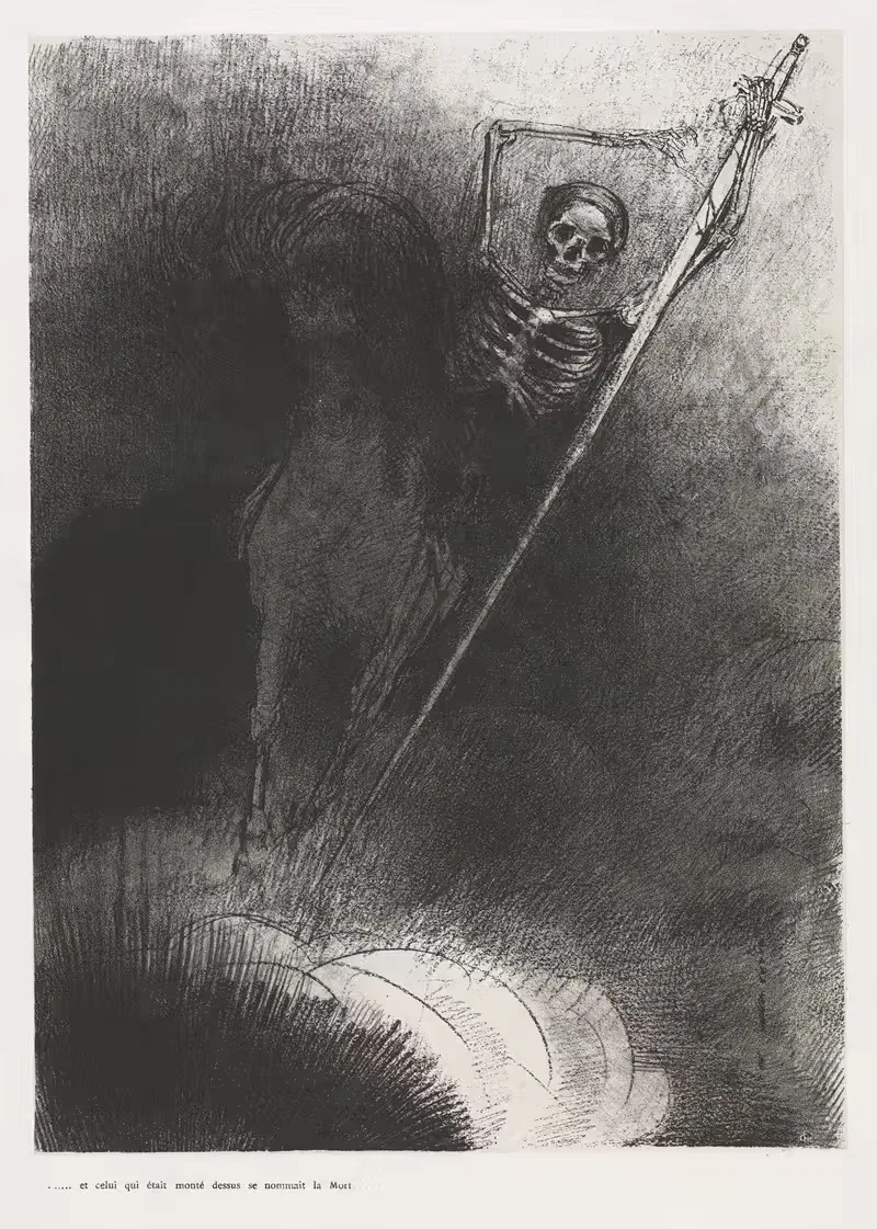 And His Name That Sat on Him Was Death — Odilon Redon