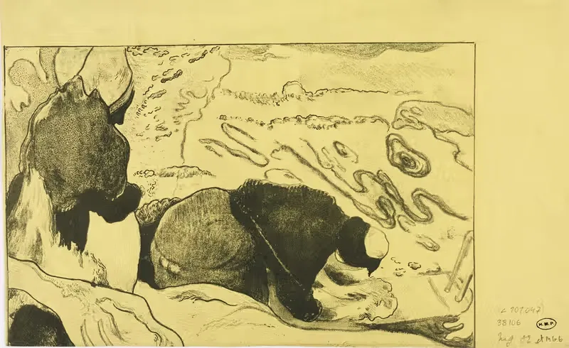 Женщины, стирающие одежду by Поль Гоген, 1893-1894 — digital art print download