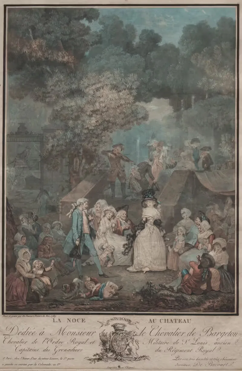 Свадьба в замке by Филибер-Луи Дебюкур, 1789 — digital art print download