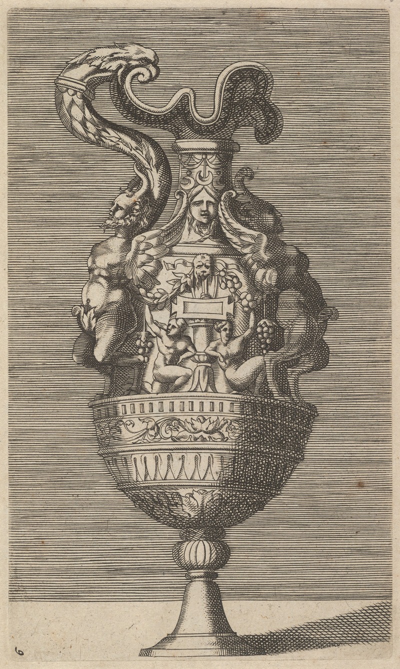 Vase with Two Winged Satyrs by Рене Бувен — digital art print download