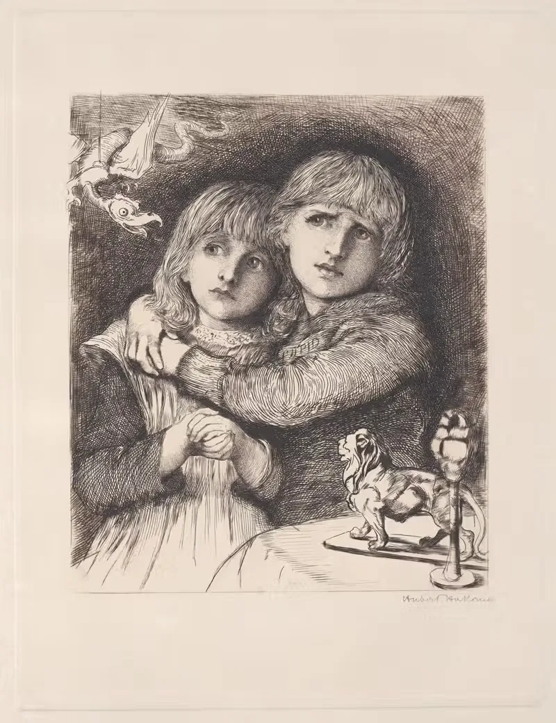 Малыши в лесу by Сэр Хьюберт фон Херкомер, 1880 — digital art print download
