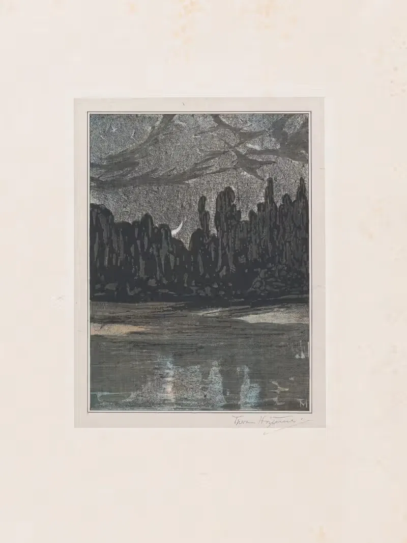 Перелетные птицы в лунную ночь by Тео ван Хойтема, 1907 — digital art print download