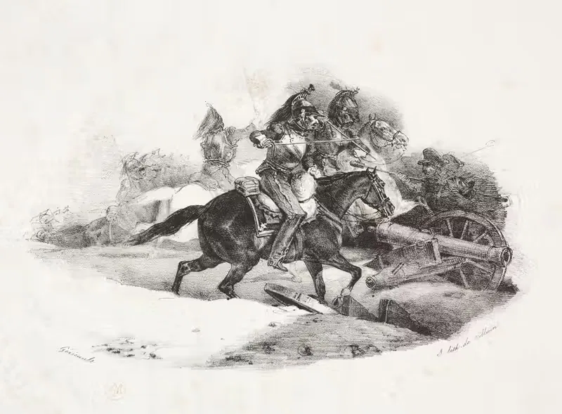 Cuirassiers Charging an Artillery Battery — Théodore Géricault