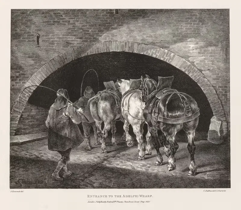 Вход на причал Адельфи by Теодор Жерико, 1821 — digital art print download