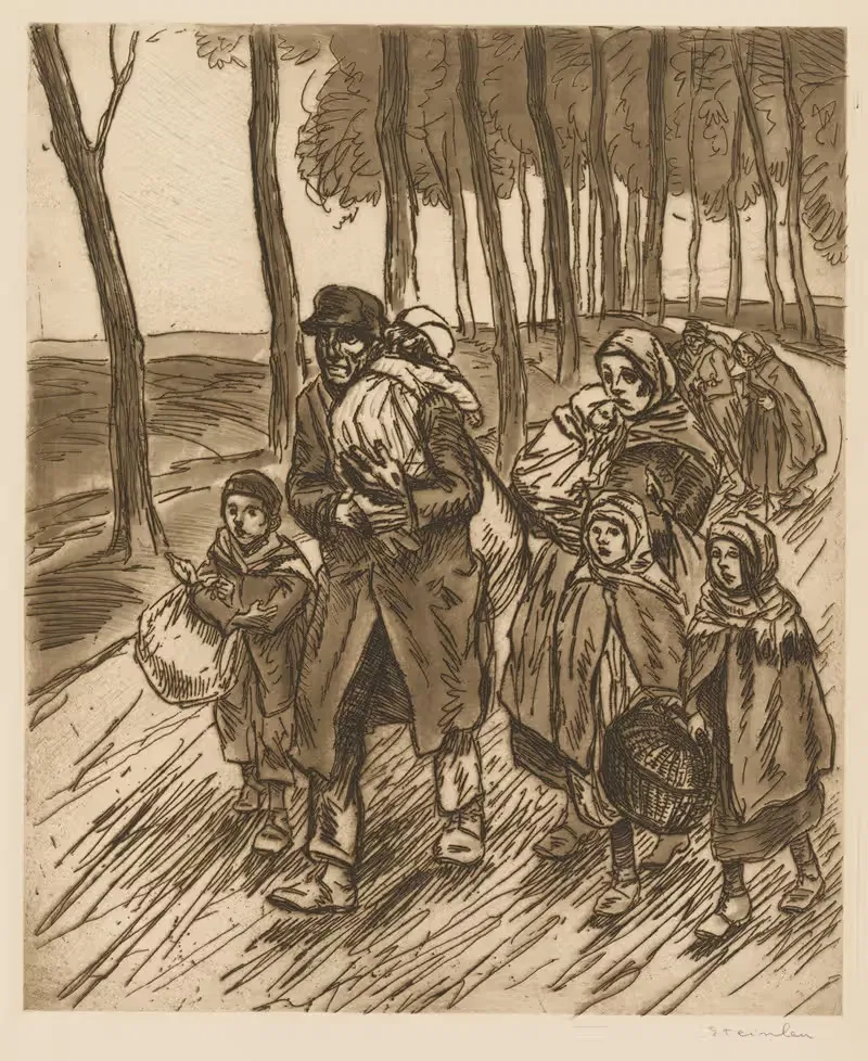 Семья беженцев by Теофиль Александр Стенлен, 1915 — digital art print download