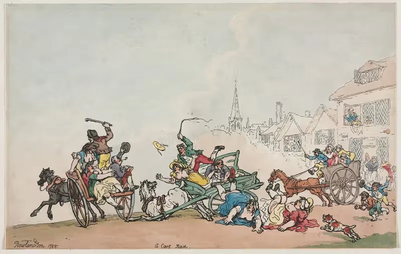 A Cart Race by Thomas Rowlandson, 1788 — digital art print download